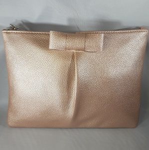 Nordstrom Makeup Bag Faux Leather Metallic Bronze